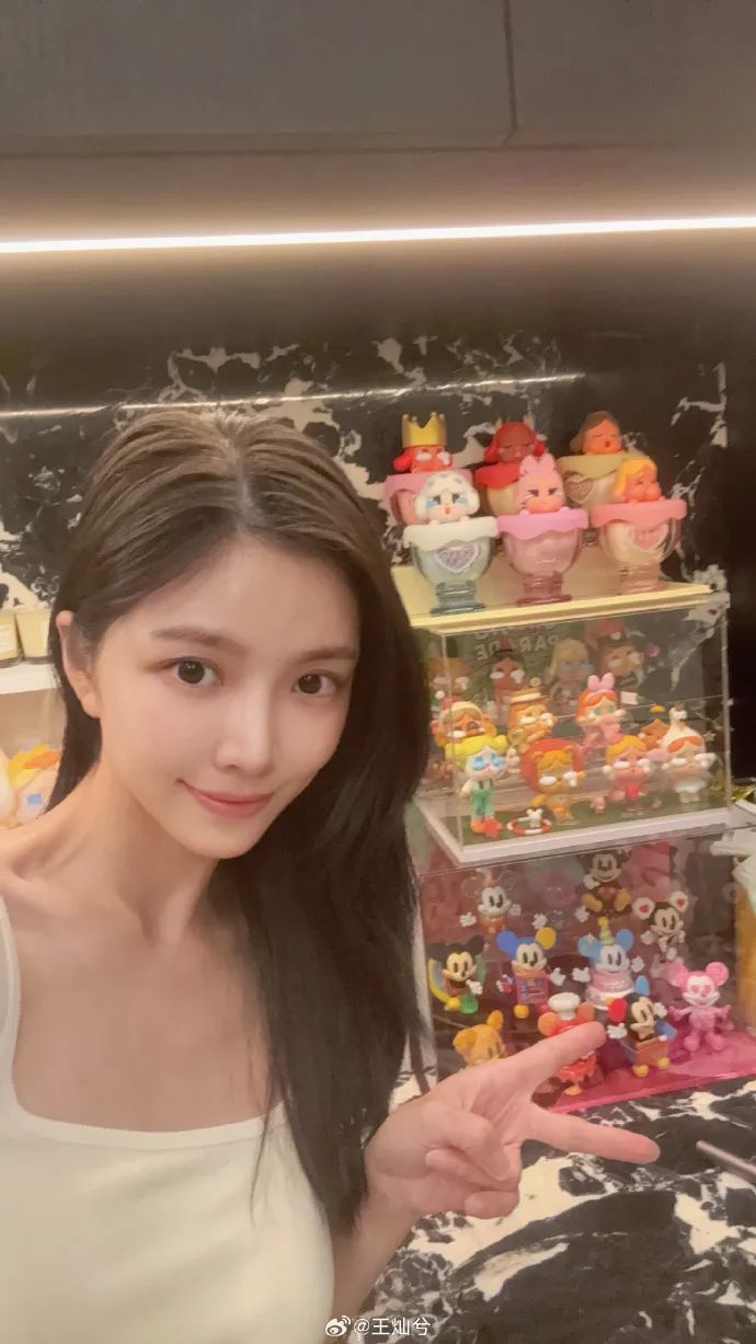 杜淳妻子王灿兮晒整柜泡泡玛特Labubu